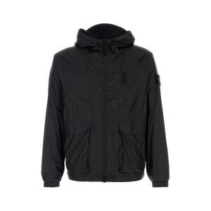 Stone Island Men Black Nylon Windbreaker